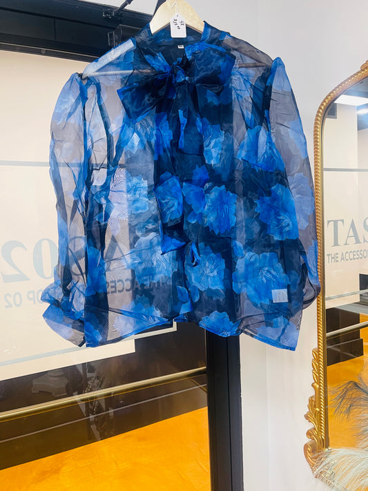 Navy Organza Blouse