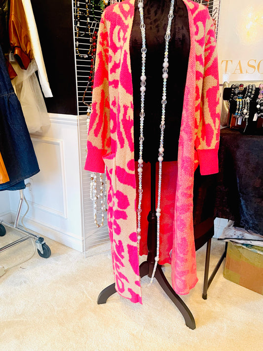 Pink Cardigan Sweater