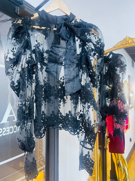 Lace Blouse w/ Bow