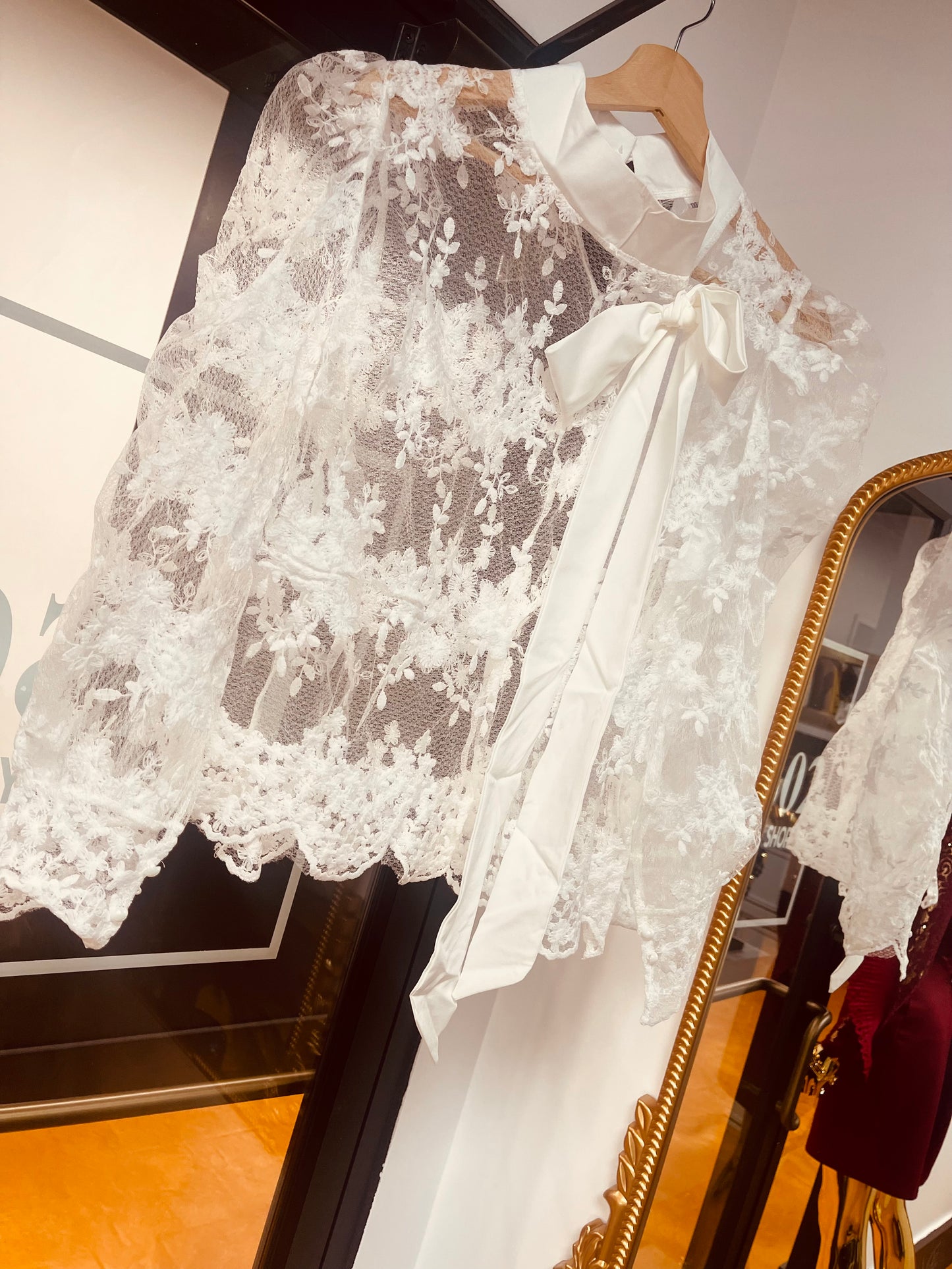 Lace Blouse with Bow