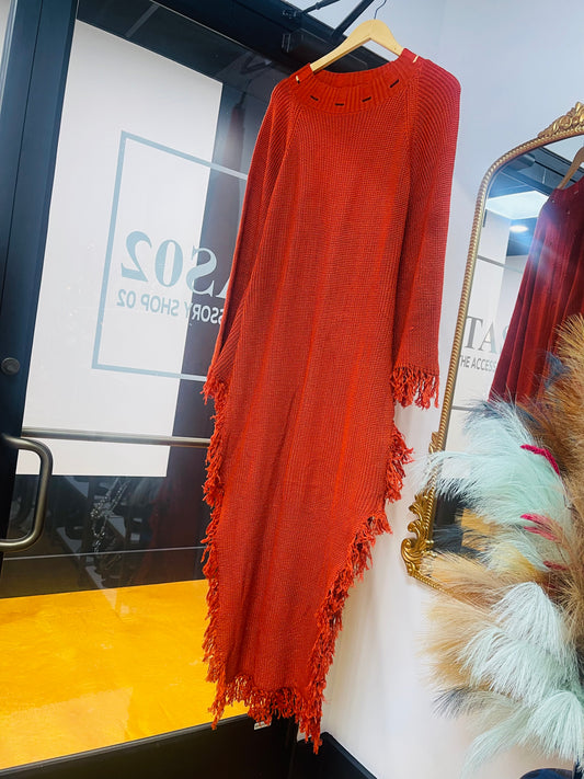 Fringe Sweater Dress